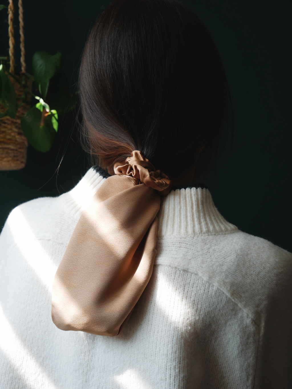 Seidenbun für die Nacht – 40 Momme Ahimsa-Seide mit Scrunchie | SILKZzz