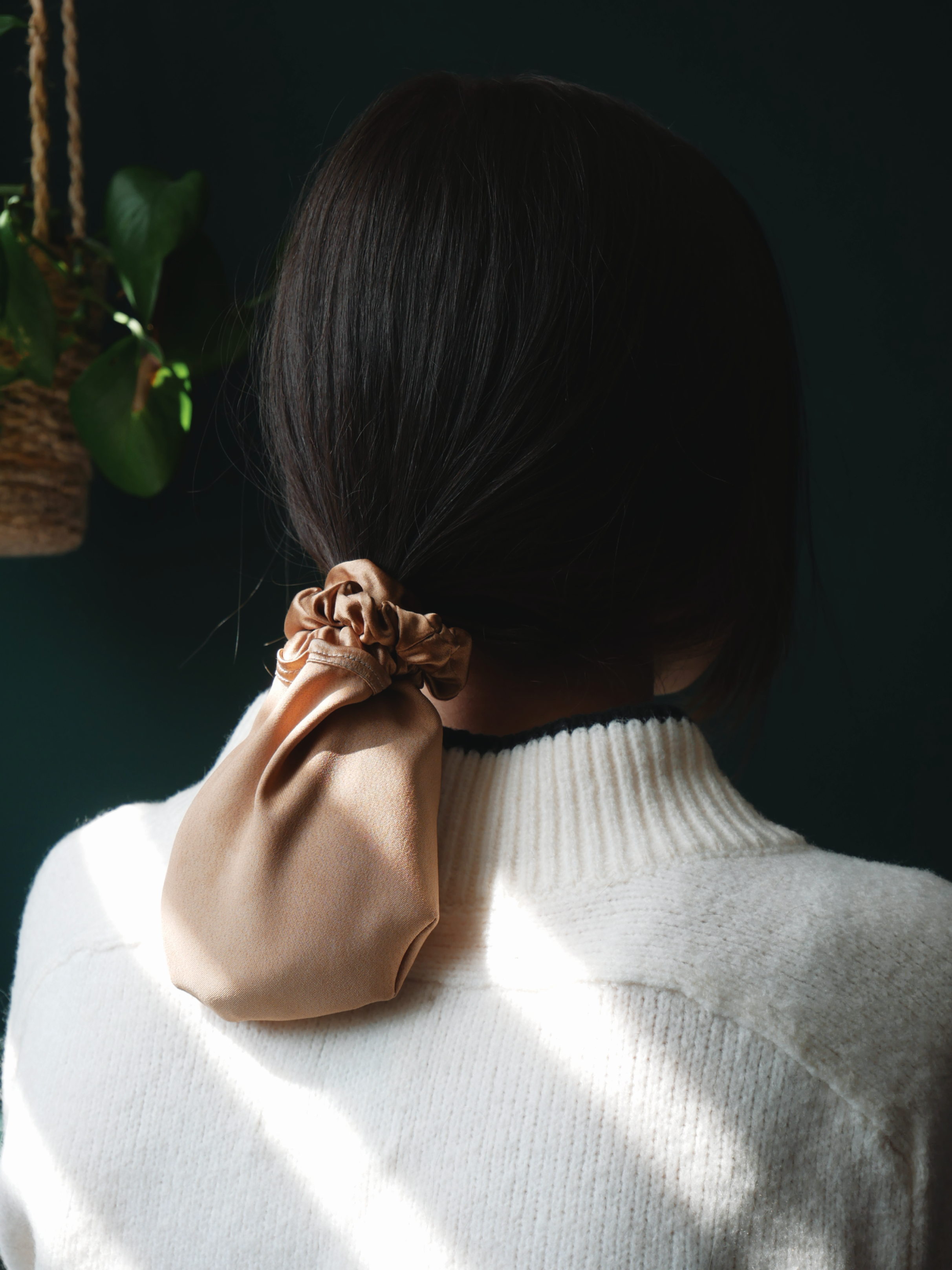 Seidenbun für die Nacht – 40 Momme Ahimsa-Seide mit Scrunchie | SILKZzz