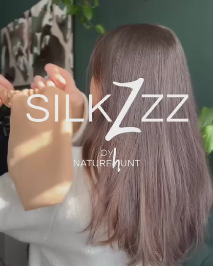 Seidenbun für die Nacht – 40 Momme Ahimsa-Seide mit Scrunchie | SILKZzz